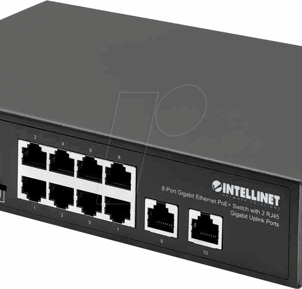 SWITCH 8 INTELLINET ETHERNET POE+ 2XRJ45