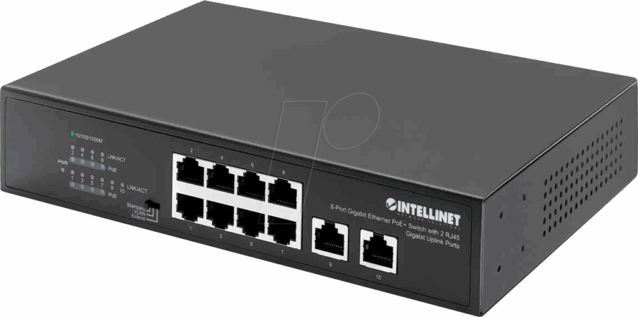 SWITCH 8 INTELLINET ETHERNET POE+ 2XRJ45