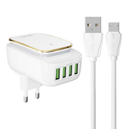 CARREGADOR LDNIO TOUCH LED 4USB MICRO