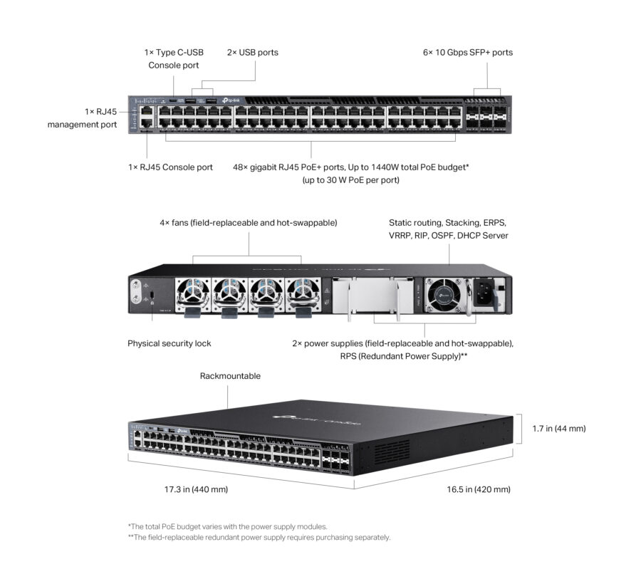 SWITCH 24 TP-LINK 1U 13" 10/100 S/GESTÃO RACKMOUNT