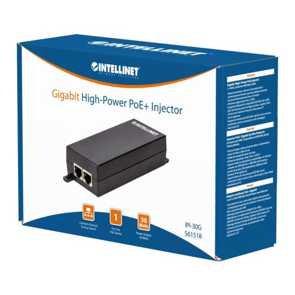 INTELLINET GIGABIT HIGH-POWER POE INJETOR IEEE 802.3AT